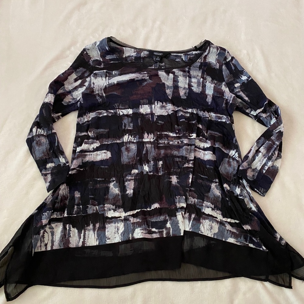 Patterned Long Sleeve Blouse
